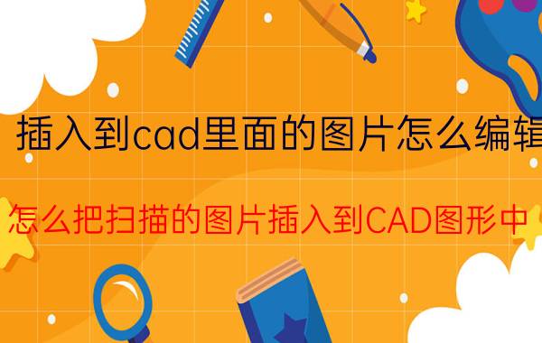 插入到cad里面的图片怎么编辑 怎么把扫描的图片插入到CAD图形中？